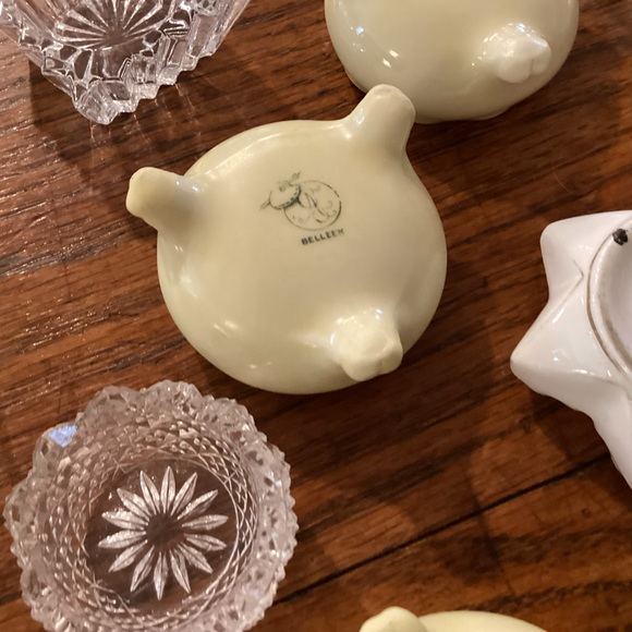 12 assorted vintage salt cellars, glass and porcelain - Picture 7 of 7